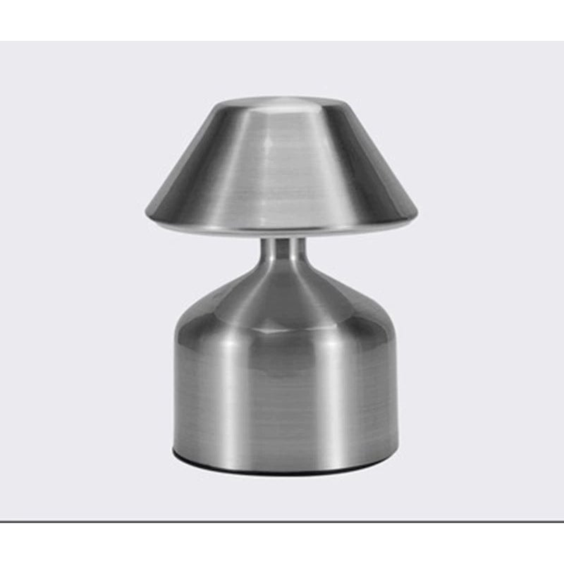 Elegancka lampa stołowa do restauracji i baru, akumulatorowa lampa dekoracyjna do sypialni, lampka nocna tworząca nastrój, srebrna