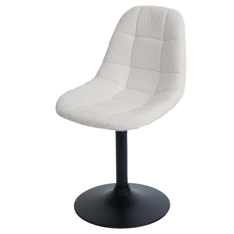 Krzesło do jadalni HWC-A60, krzesło kuchenne obrotowe, stal MVG tkanina/tkanina bouclé (450g/m²) ~ kremowy