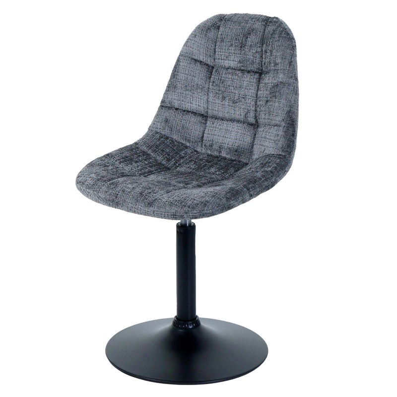 Krzesło do jadalni HWC-A60, krzesło kuchenne obrotowe, stal MVG tkanina/tkanina szenilowa (465g/m²) ~ ciemnoszary
