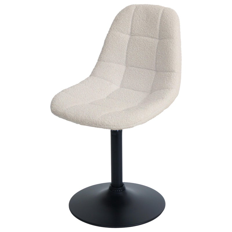 Krzesło do jadalni HWC-A60, krzesło kuchenne obrotowe, stal MVG tkanina/tkanina bouclé (450g/m²) ~ beżowy