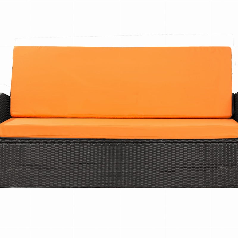 Poduszka ogrodowa na sofę rattanową 120x50x50cm poduszka na meble rattanowe pomarańczowa, poduszka na balkon taras, poduszki na meble ogrodowe
