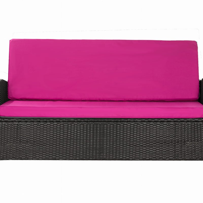 Poduszka ogrodowa na sofę rattanową 100x50x50cm poduszka na meble rattanowe różowa, poduszka na balkon taras, poduszki na meble ogrodowe