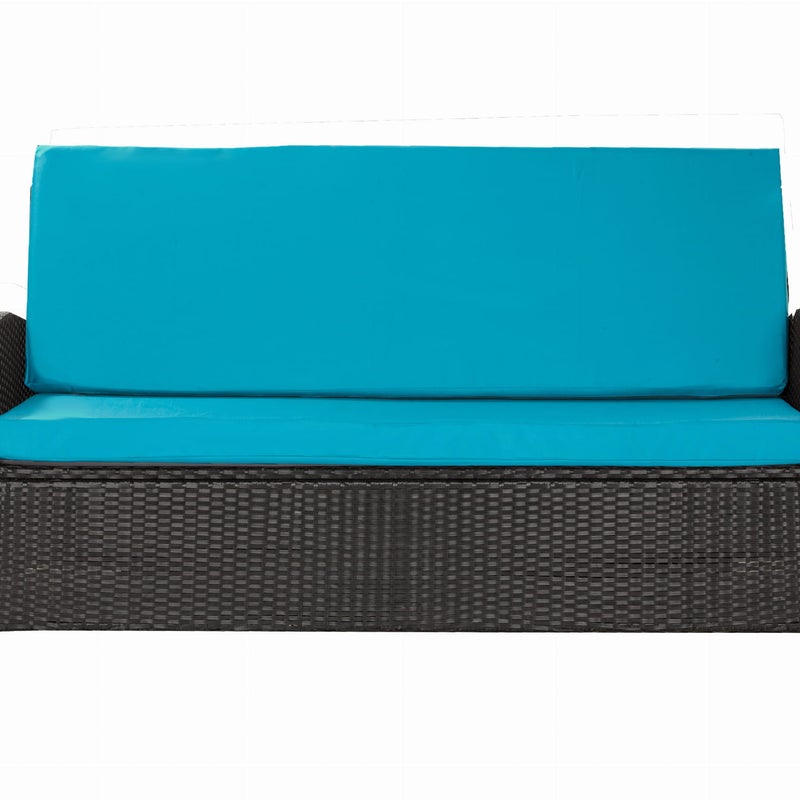 Poduszka ogrodowa na sofę rattanową 150x50x50cm poduszka na meble rattanowe niebieska, poduszka na balkon taras, poduszki na meble ogrodowe