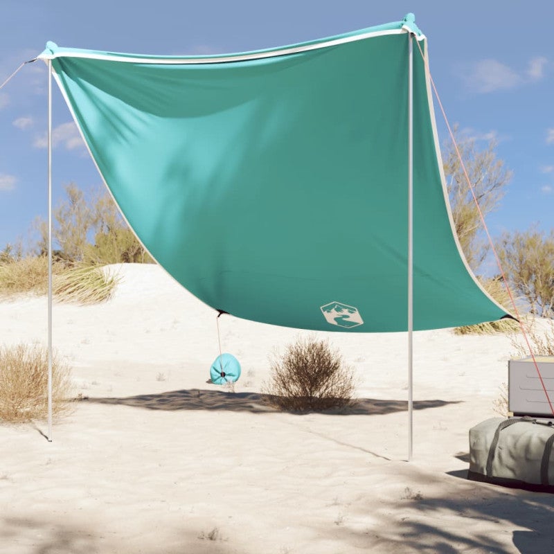 VidaXL Namiot Plażowy z Kotwicami Piaskowymi 214x236 cm Zielony