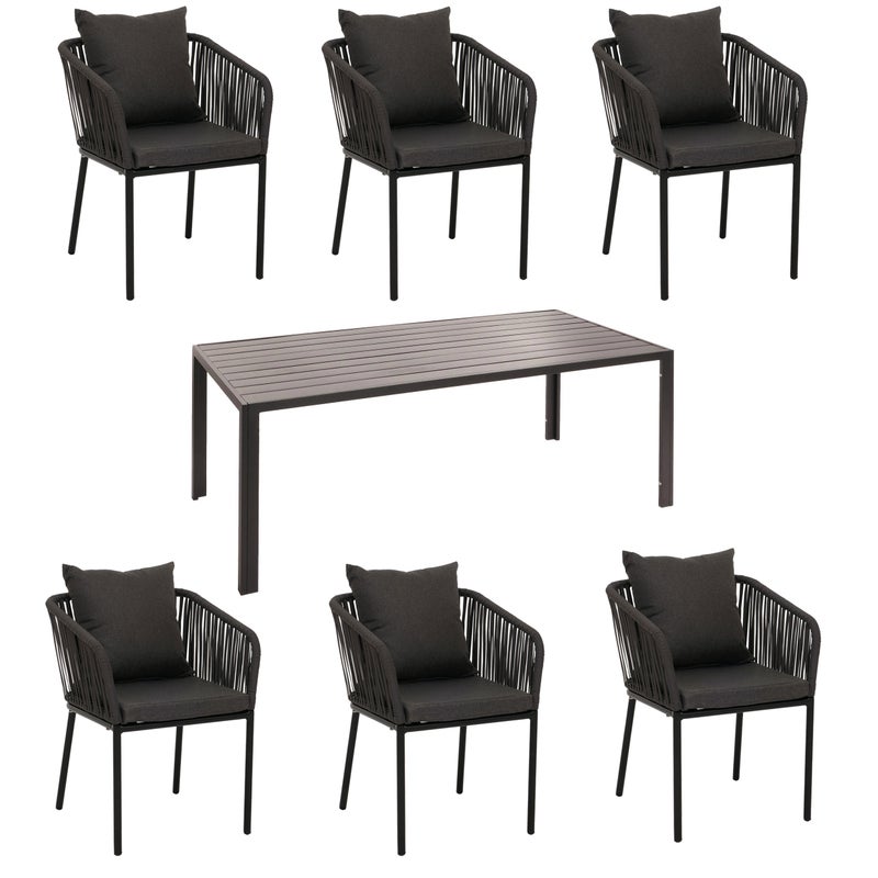 Zestaw ogrodowy HWC-N41, antracyt, poduszki ciemnoszare