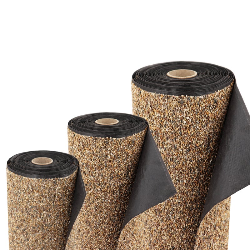 Wyściółka żwirowa o szerokości 4 m x 0,4 m do obrzeży stawów, cieków wodnych w ogrodzie, oczek wodnych, kolor piaskowy