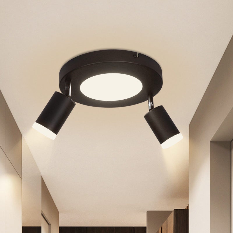 NETTLIFE Reflektorowa sufitowy 2 żarówki czarny 3000K ochrona oczu łatwa instalacja regulowana 350° GU10