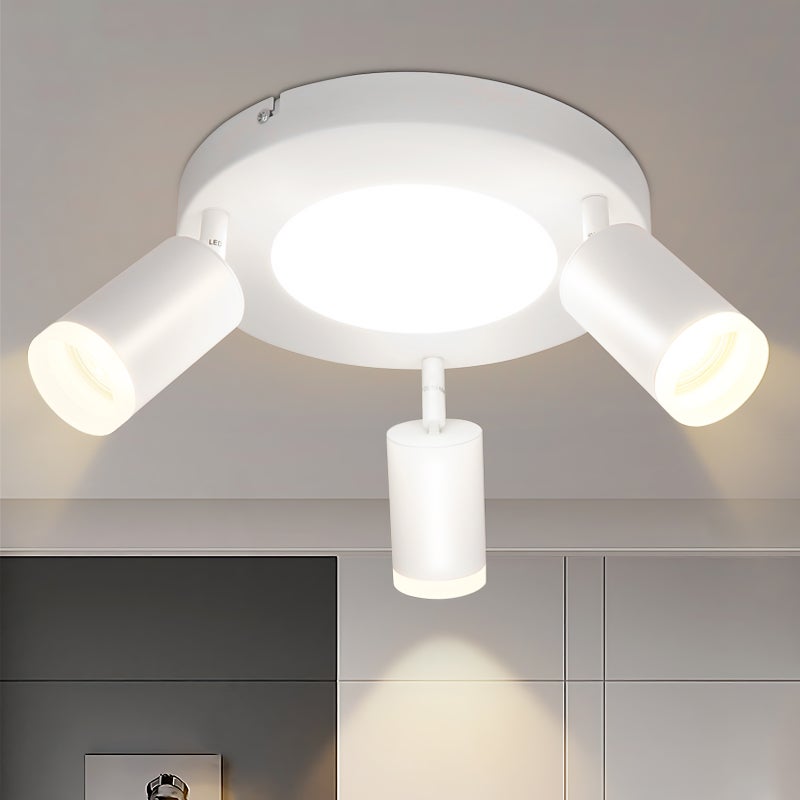 NETTLIFE Reflektorowa sufitowy 3 żarówki GU10 20W sypialnia 3000k lampa kuchenna metalowa regulowana
