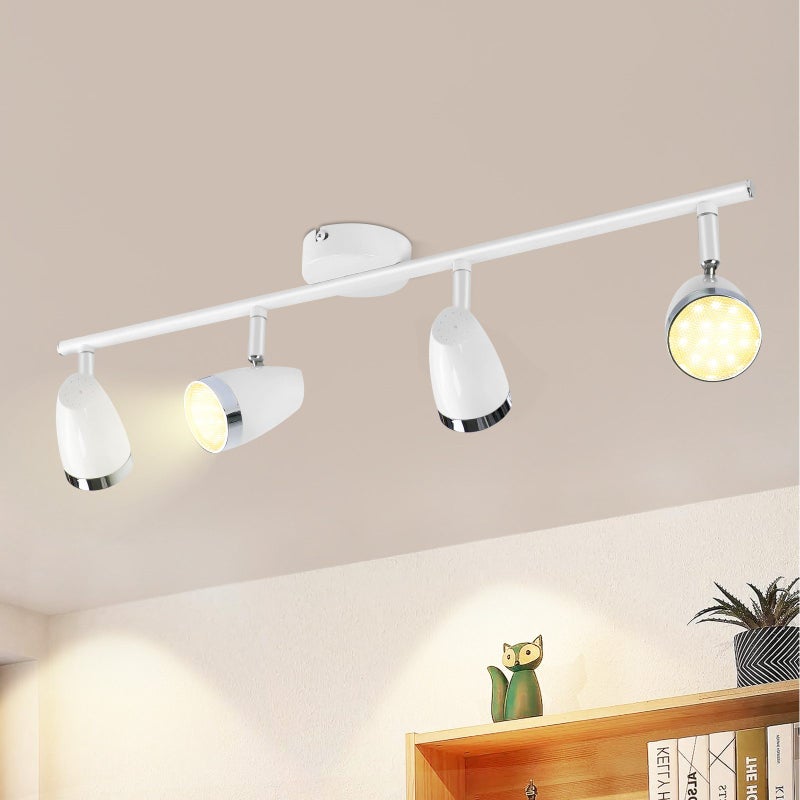 NETTLIFE LED Reflektorowa sufitowy 4 żarówki Nowoczesny 4W Biały Ciepła biel 3000K