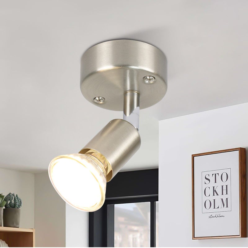 NETTLIFE Regulowany Reflektorowa sufitowy LED GU10 1 płomień regulowany industrialny Reflektorowa sufitowy do salonu