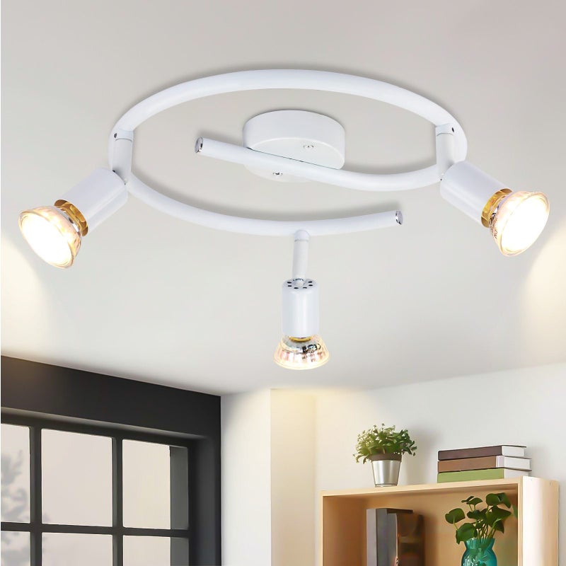 NETTLIFE Regulowany Reflektorowa sufitowy LED GU10 3-płomieniowy Reflektorowa sufitowy Industrialny salon