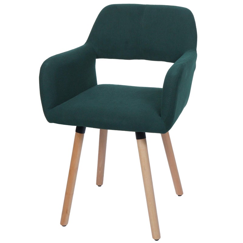 Krzesło do jadalni HWC-A50 II, krzesło kuchenne krzesło tapicerowane, tkanina drewniana/sznurek tekstylny (400g/m²) MVG ~ zielony