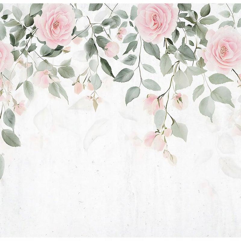 Fototapeta Wiszące Kwiaty Róże Liście 300x210 cm Tapeta Do Sypialni Salonu Kuchni Na Flizelinie