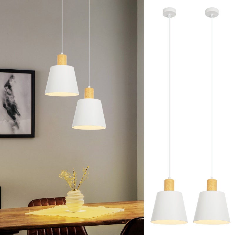 NETTLIFE Vintage Lampa wisząca do jadalni 2x Czarna lampa wisząca Industrialna lampa wisząca E27 Metal Retro