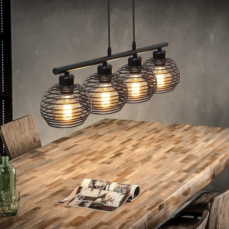 ZMH Żyrandol restauracyjny LED Żyrandol E27 Żyrandol żelazny retro Żyrandol vintage 120 cm