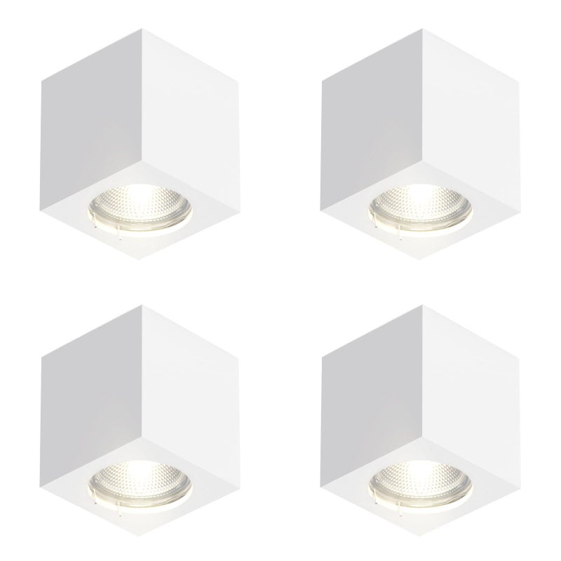 NETTLIFE 4 Biały Reflektorowa montowany na powierzchni GU10 Kwadratowy Reflektorowa montowany na powierzchni 40 W Tynk Mały nowoczesny sufit