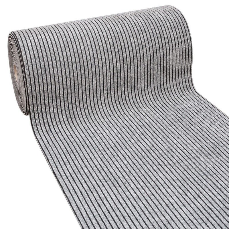 Dywan Antypoślizgowy 100x100 Cm Korytarz Gruby Wewnątrz Na Zewnątrz Pasiasty Szary