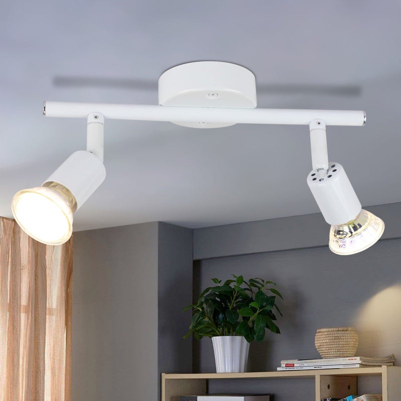 NETTLIFE Regulowany Reflektorowa sufitowy LED GU10 2-płomienny Reflektorowa sufitowy Regulowany industrialny salon