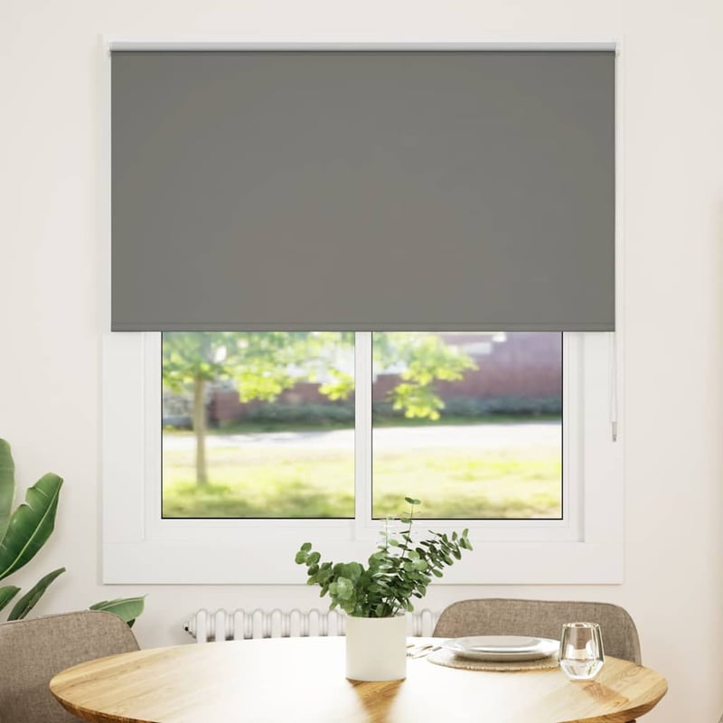 Roleta zaciemniająca szara 140x130cm Szerokość tkaniny 136,6cm vidaXL