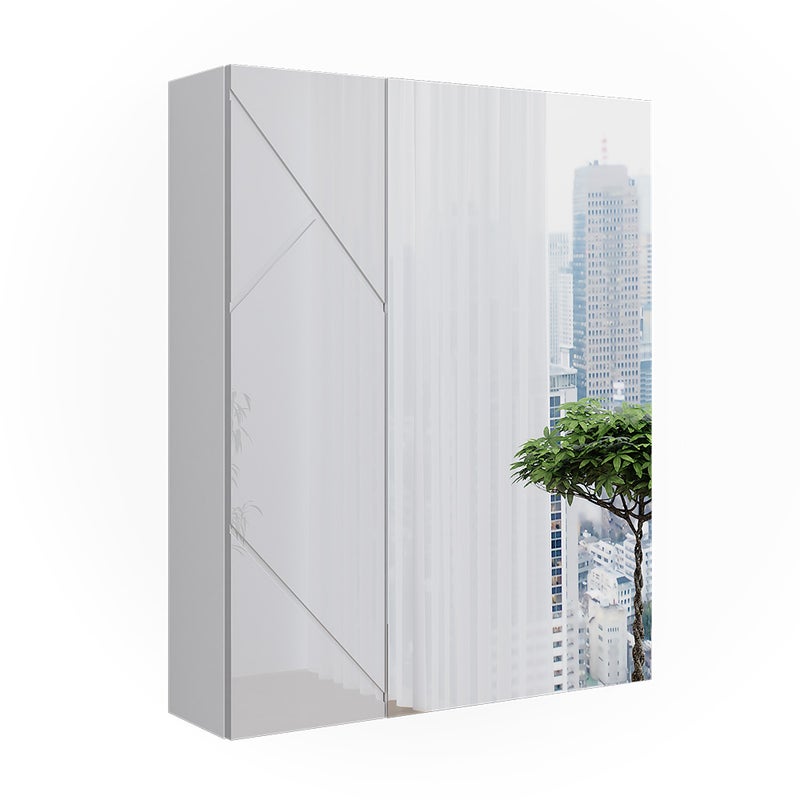 Vicco Szafka łazienkowa z lustrem Irma, Biały/biały wysoki połysk, 60 x 75 cm