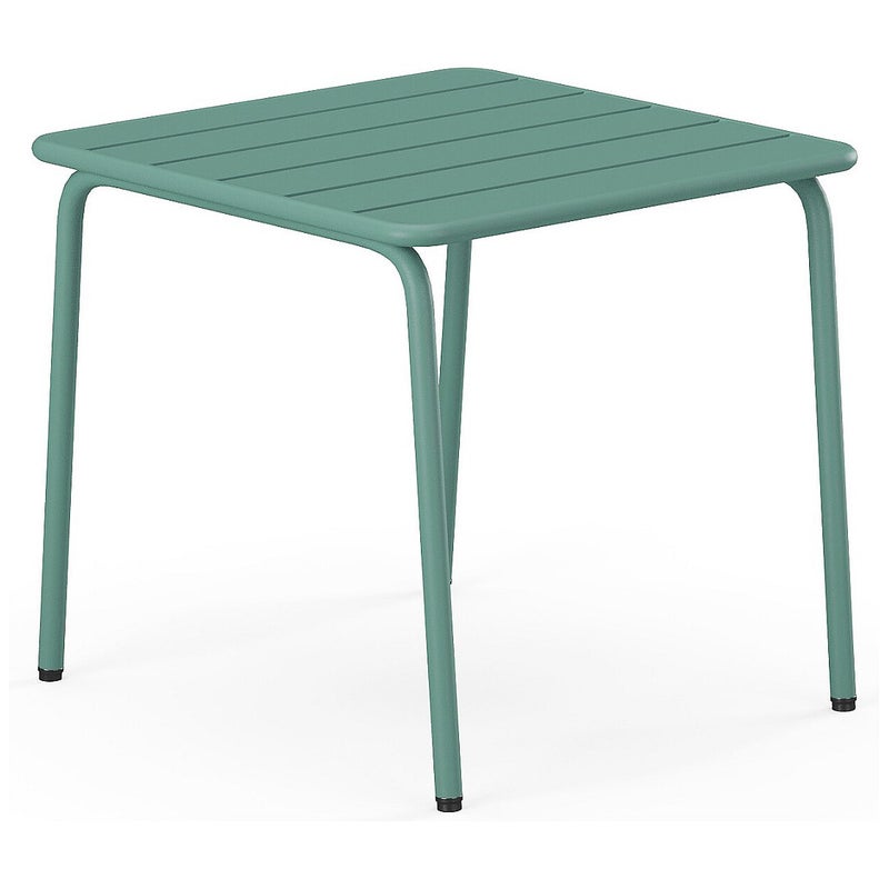 Stolik dostawiany ogrodowy kwadratowy z metalu - Migdałowa zieleń - MIRMANDE marki MYLIA