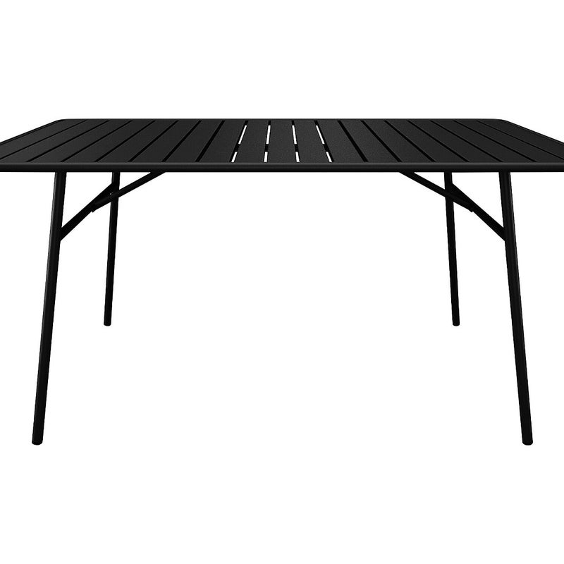 Stół ogrodowy dł. 160 cm z metalu - Czarny - MIRMANDE marki MYLIA