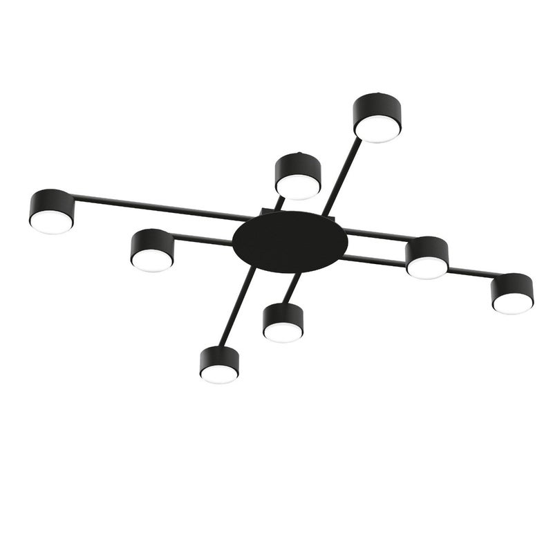 Lampa sufitowa wisząca Spotgx53 czarna 8xGX53x30W nowoczesna wym: 7,5 x 100 x 100 cm metal Videx