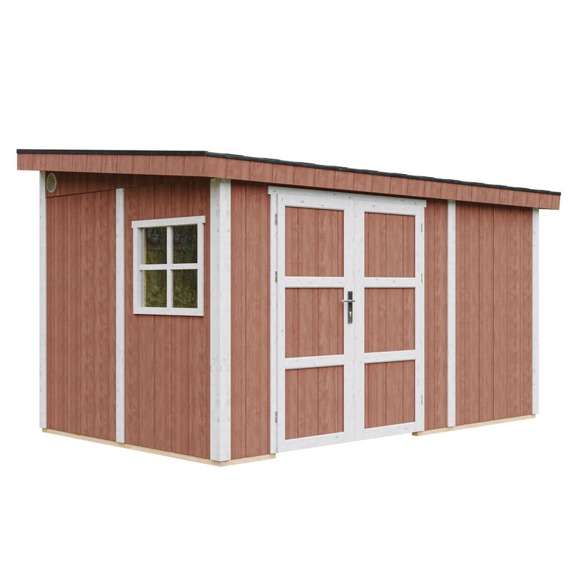 Szopa ogrodowa najwyższej jakości 8,68 m² - wys. 231 x 248 x 412 cm - bez podłogi i ścian bocznych - Timbela M939B-REDWOOD RED