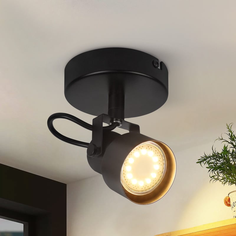 NETTLIFE Czarny sufitowy Reflektorowa - Vintage GU10 Lampa sufitowa kuchenna do salonu i przedpokoju