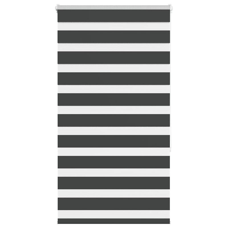 Roleta zebra, czarna, szerokość tkaniny 75,9 cm, poliester vidaXL