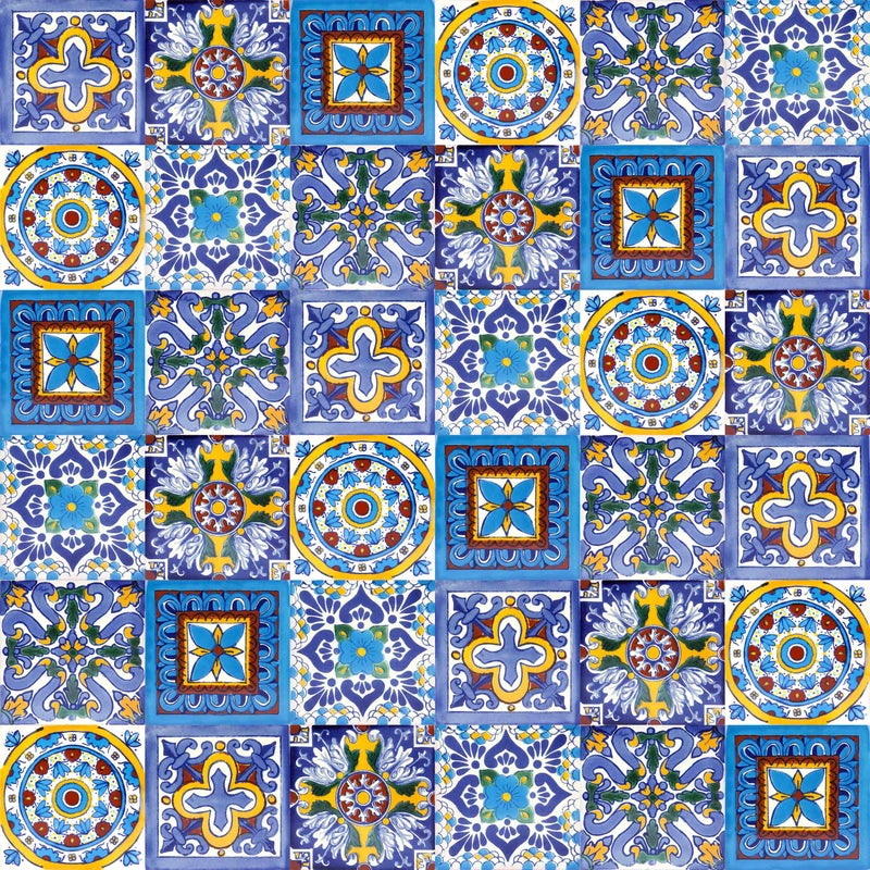 Meksykańskie płytki ceramiczne Armando 10,5 x 10,5 cm – 30 dekoracyjnych meksykańskich płytek ceramicznych do łazienki, prysznica
