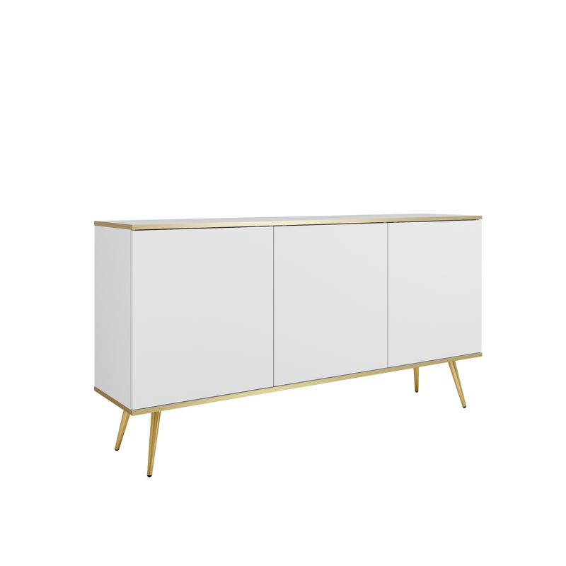 Komoda: biała, nogi złote, 160 x 85 x 39 cm