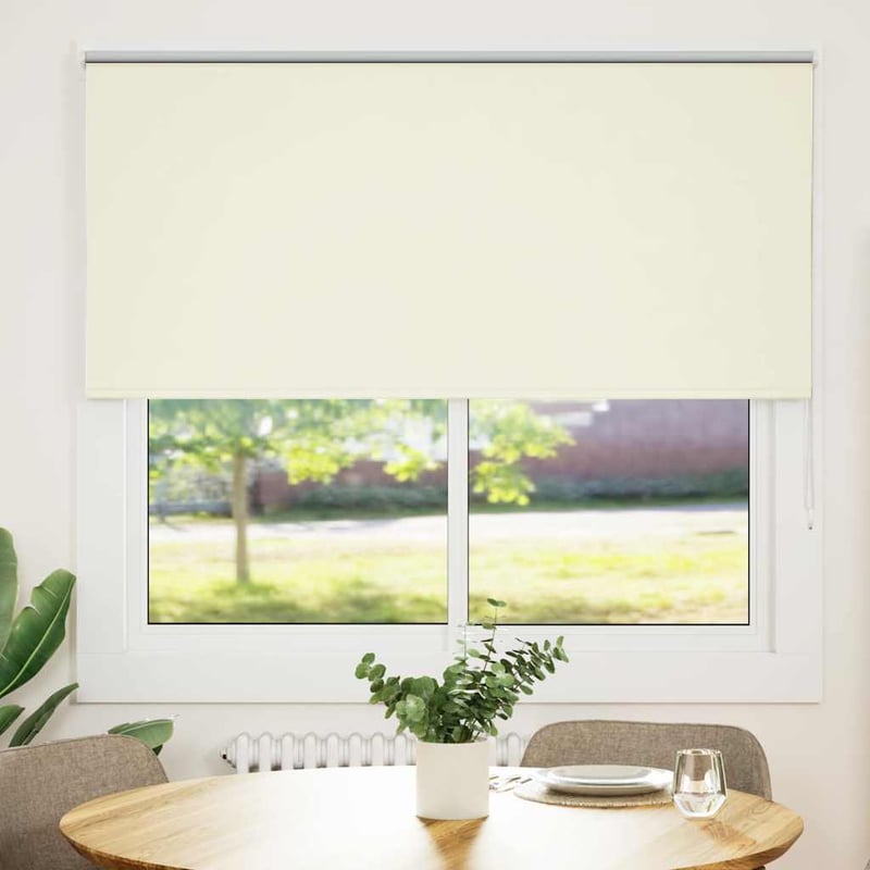 Roleta zaciemniająca Off White 150x130 cm Szerokość tkaniny vidaXL