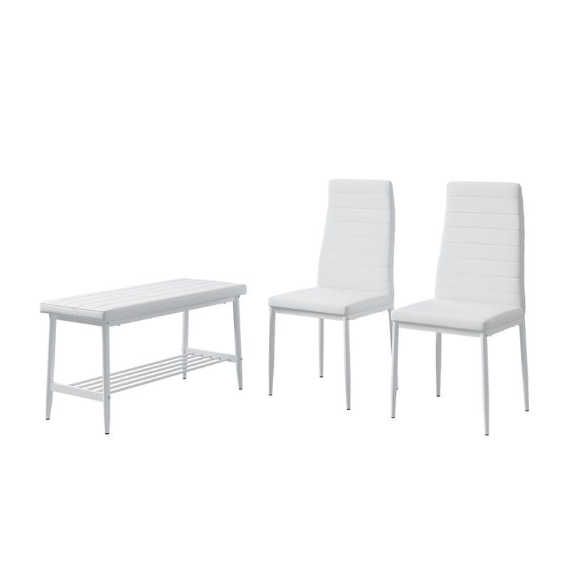 Vicco Ławka i krzesło Grand, Biały, 85 x 46.5 cm 3-częściowy zestaw