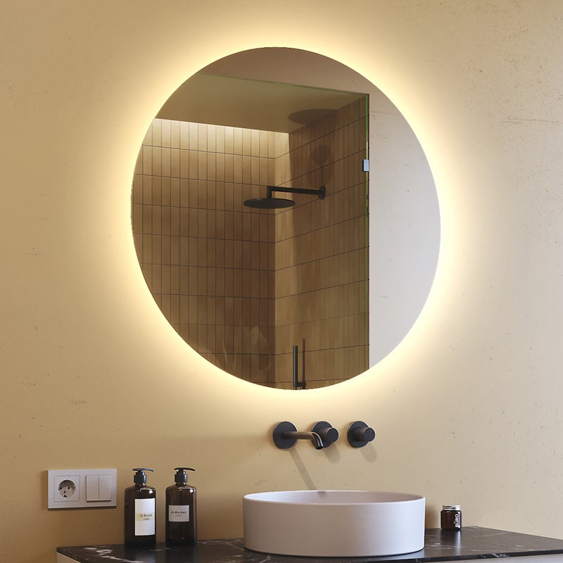 Lustro z Oświetleniem LED Łazienka 80x80 cm Lustro ścienne z oświetleniem Neutralna biel 4500K