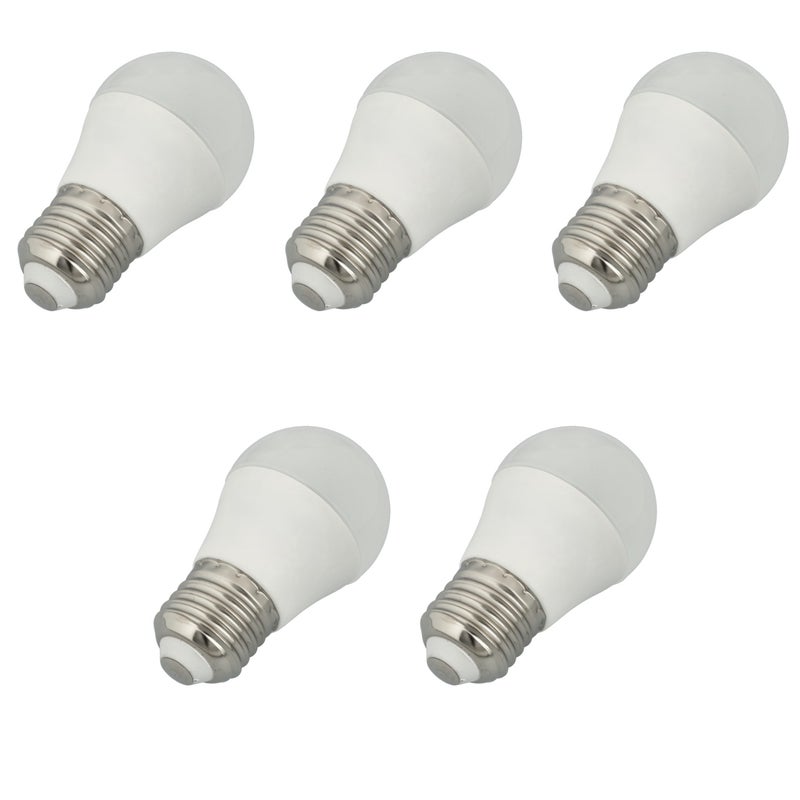 Zestaw x5 żarówek Mini LED G45, gniazdo E27, 7W, neutralna biel 4200K