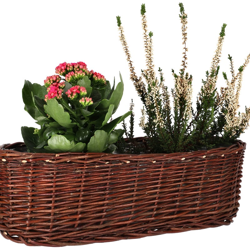 Doniczka osłonka wiklinowa koszyk na kwiaty - 40 cm - KOTARBAU