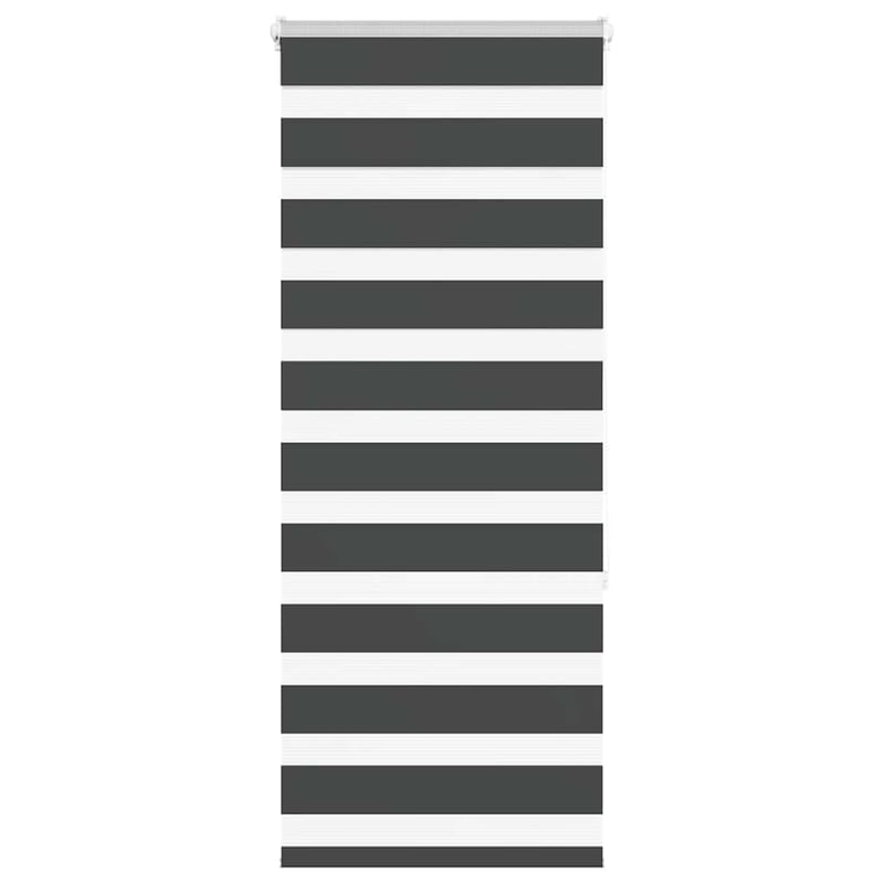 Roleta zebra, czarna, szerokość tkaniny 60,9 cm, poliester vidaXL