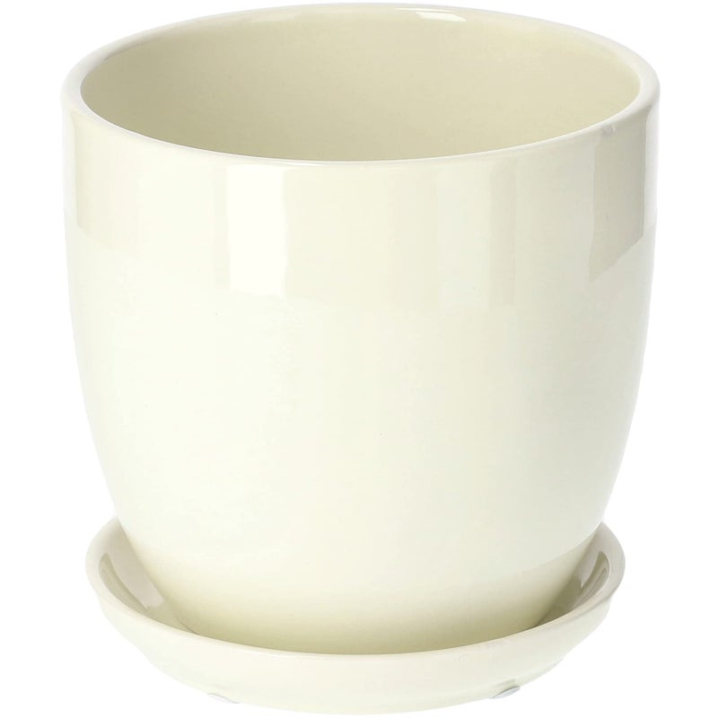 Doniczka donica osłonka ceramiczna szkliwiona z podstawką na kwiaty ø145mm - KOTARBAU