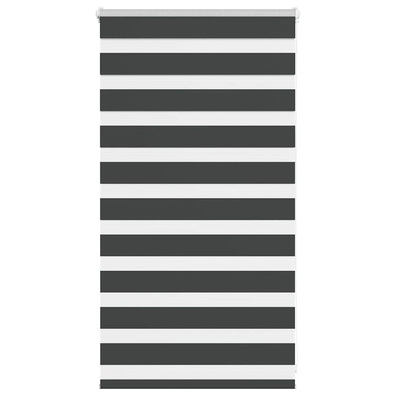 Roleta zebra, czarna, szerokość tkaniny 85,9 cm, poliester vidaXL