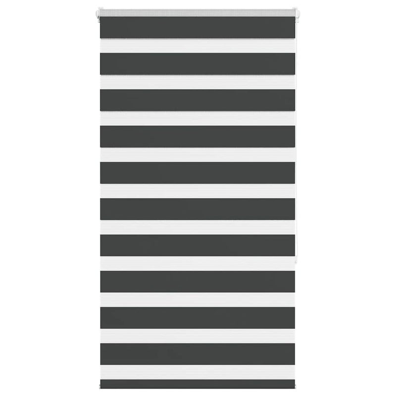 Roleta zebra, czarna, szerokość tkaniny 85,9 cm, poliester vidaXL