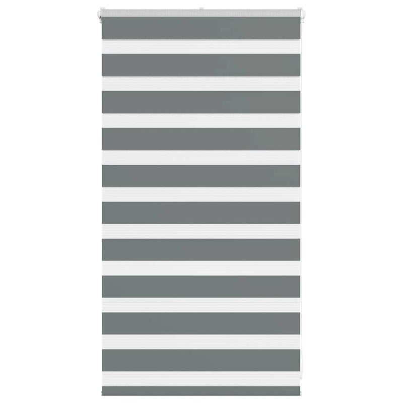 Roleta zebra, ciemnoszara, szerokość tkaniny 65,9 cm, poliester vidaXL