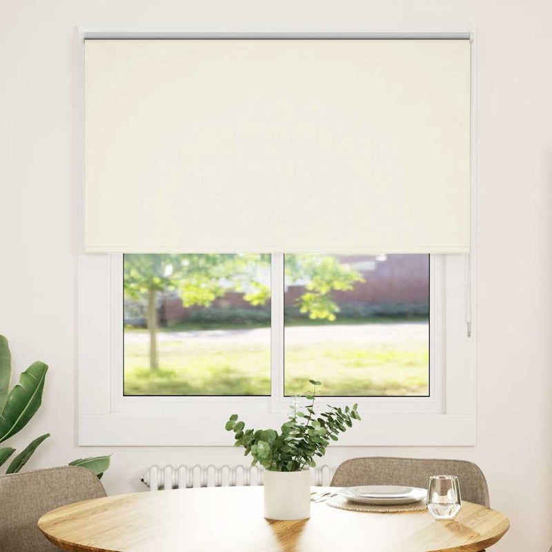 Roleta zaciemniająca Off White 140x130 cm Szerokość tkaniny vidaXL