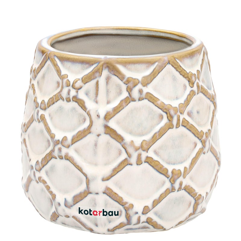 Doniczka ananas donica osłonka ceramiczna ceramika ozdoba na kwiaty fi 90mm - KOTARBAU