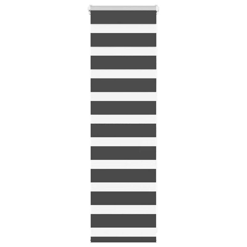 Roleta zebra, czarna, szerokość tkaniny 35,9 cm, poliester vidaXL