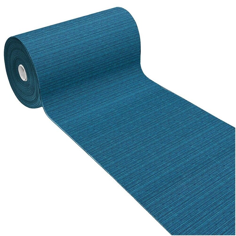 Dywanik Kuchenny 54x190 Cm Antypoślizgowy Absorbent Pasiasty Jednolity Kolor Niebieski