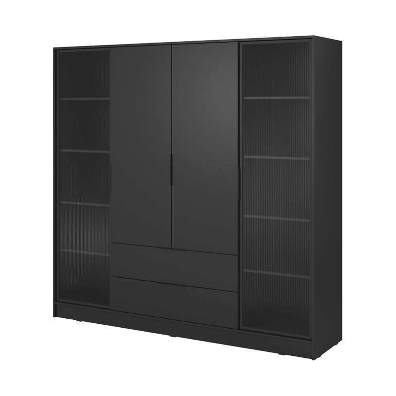 Szafa, grafitowa czerń, 206 x 200 x 51 cm