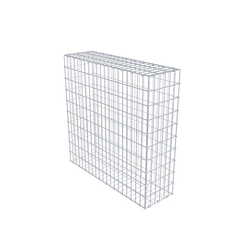 Gabion 100 cm x 100 cm x 30 cm (dł. x wys. x gł.), rozmiar oczek 5 x 10 cm, pierścień spiralny
