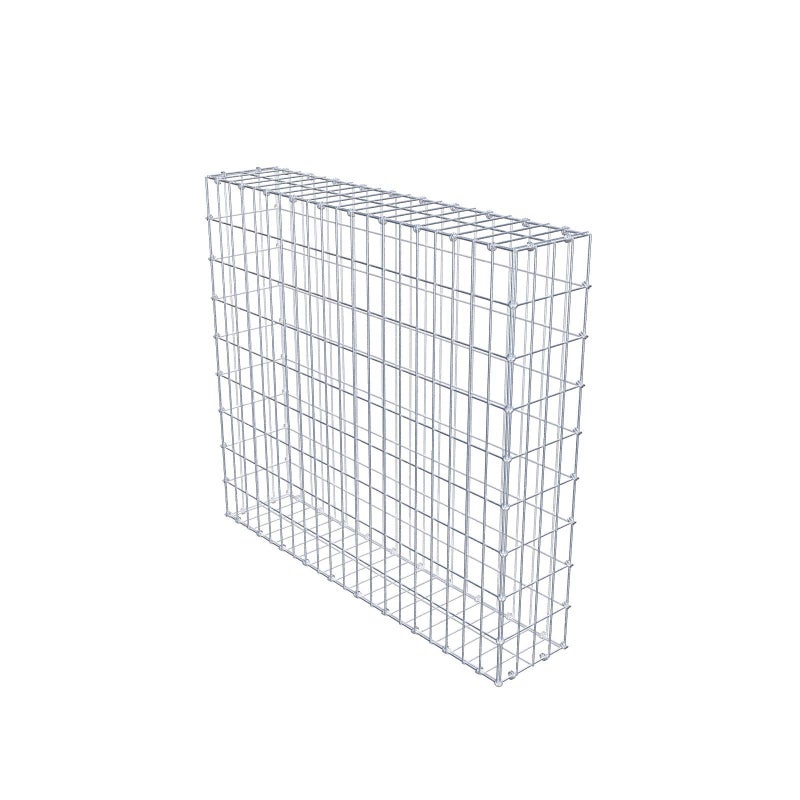Gabion 100 cm x 90 cm x 20 cm (dł. x wys. x gł.), rozmiar oczek 5 x 10 cm, pierścień spiralny