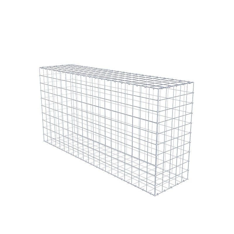 Gabion 200 cm x 100 cm x 50 cm (dł. x wys. x gł.), rozmiar oczek 10 x 10 cm, pierścień spiralny